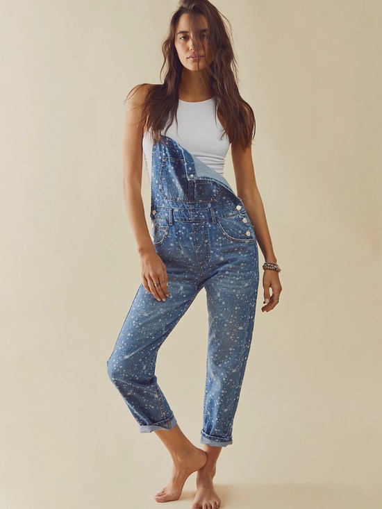 We The Free Denim - Free People We The Free Ziggy Bleach Splatter Denim Overalls Sold Out M